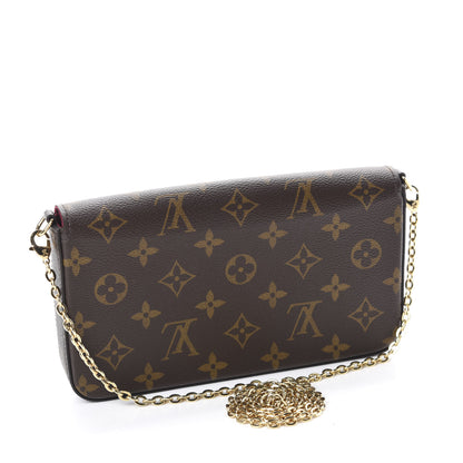 Louis Vuitton Monogram Pochette Felicie Chain Wallet Fuchsia 3 of 13