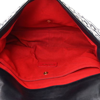 Chanel Jersey Quilted Jumbo Coco Sailor Flap Navy White Red 5 of 24