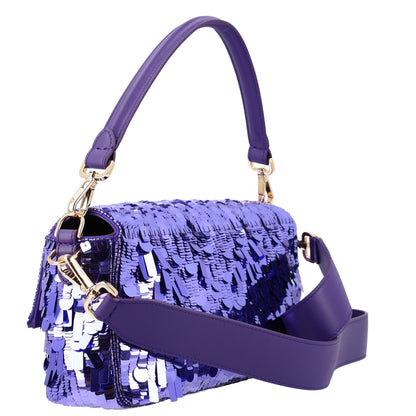 Fendi Sequin Paillettes Shiny Nappa Sex and the City Baguette Viola Purple Rain 3 of 10