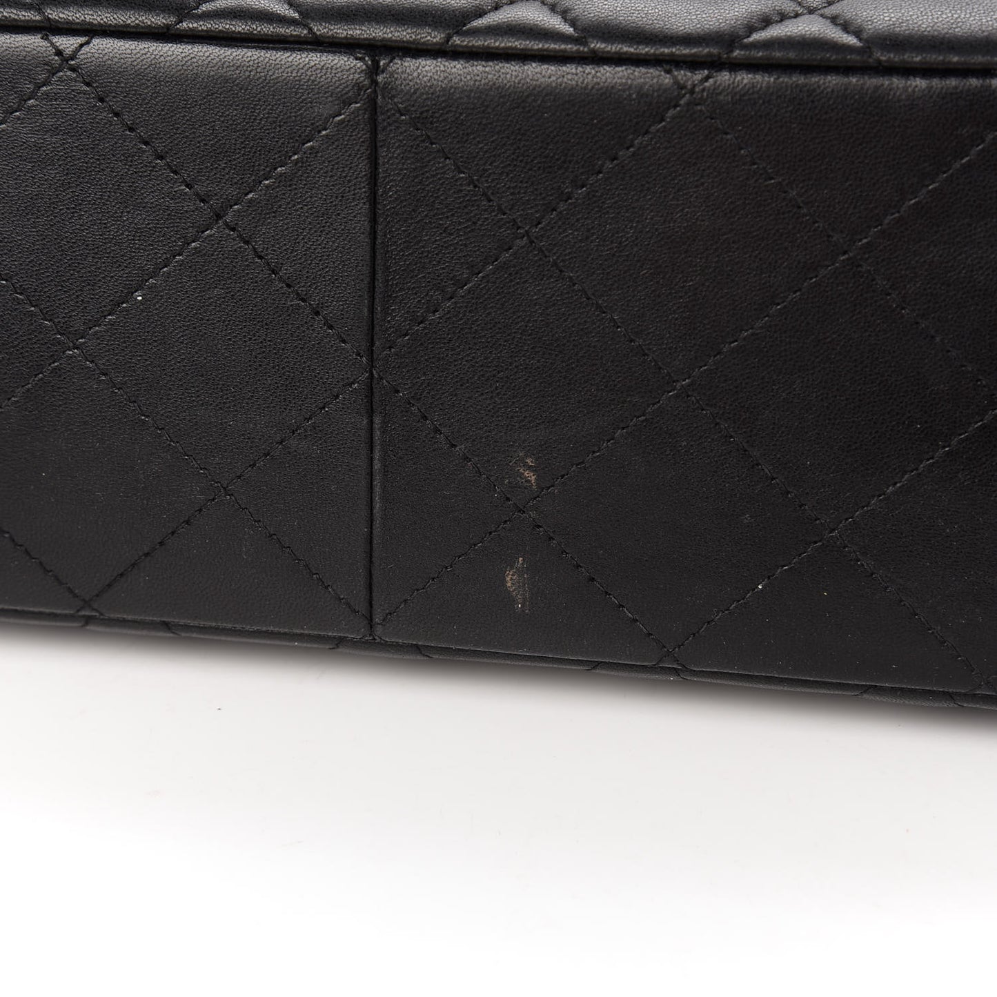 Lambskin Quilted Jumbo Double Flap Black