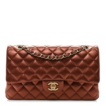 Chanel Metallic Lambskin Quilted Medium Double Flap Bronze 1 of 11