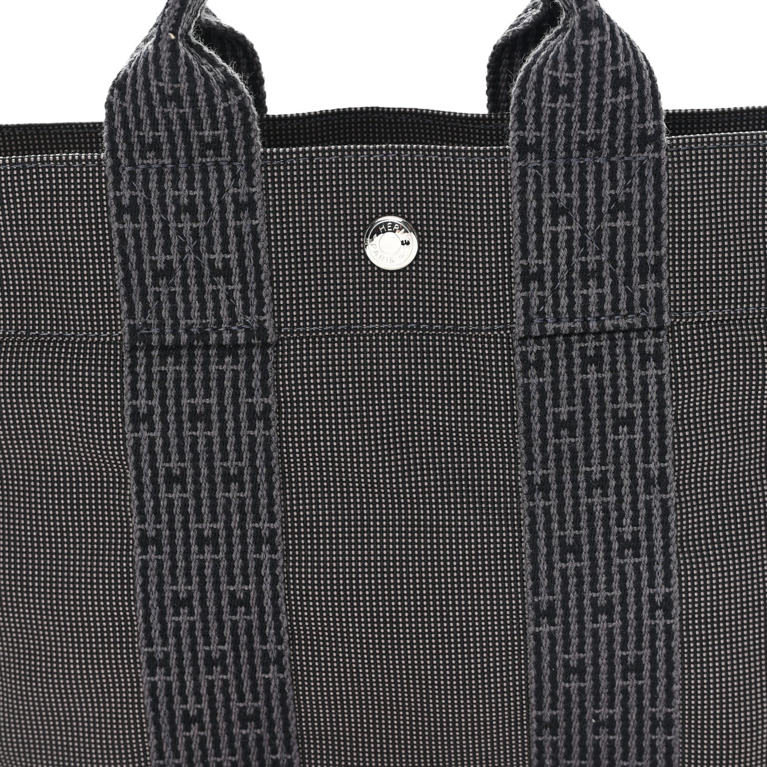 Hermes Canvas Herline PM Tote Grey 6 of 8