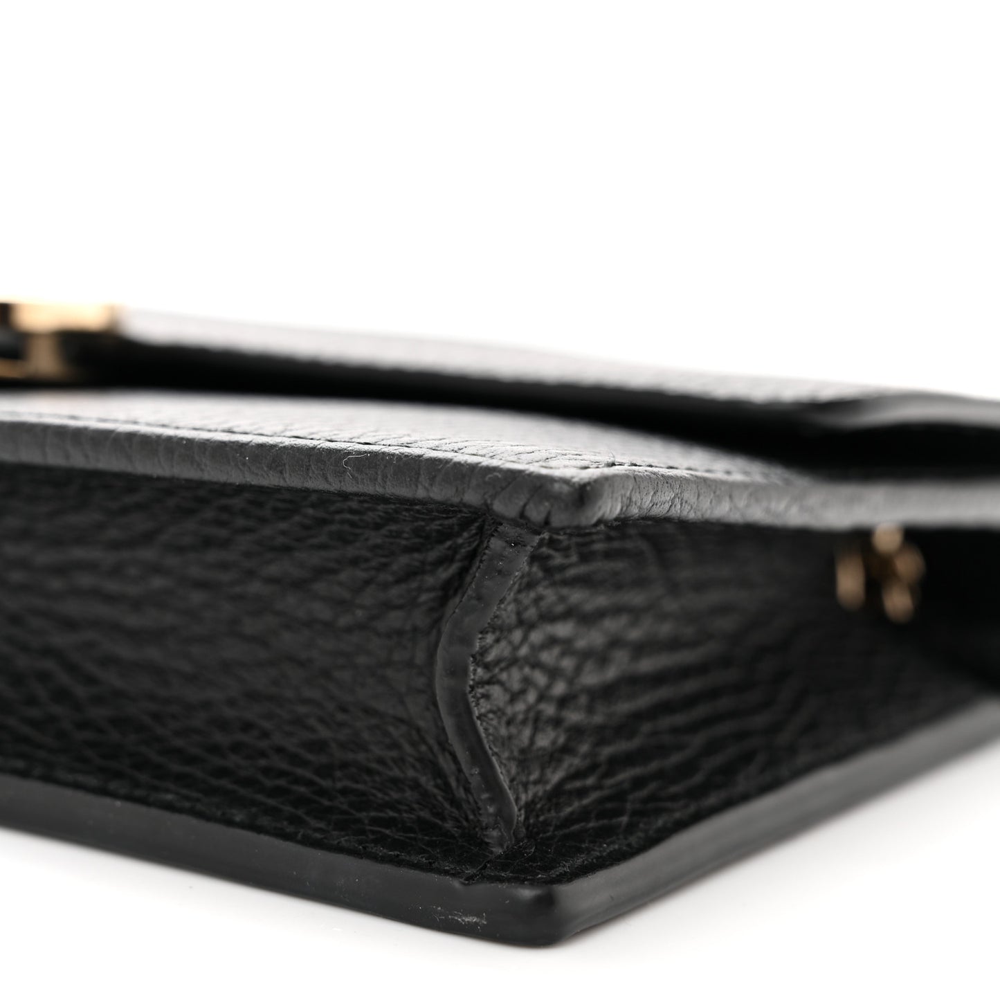 Dollar Calfskin Interlocking G Chain Wallet Black