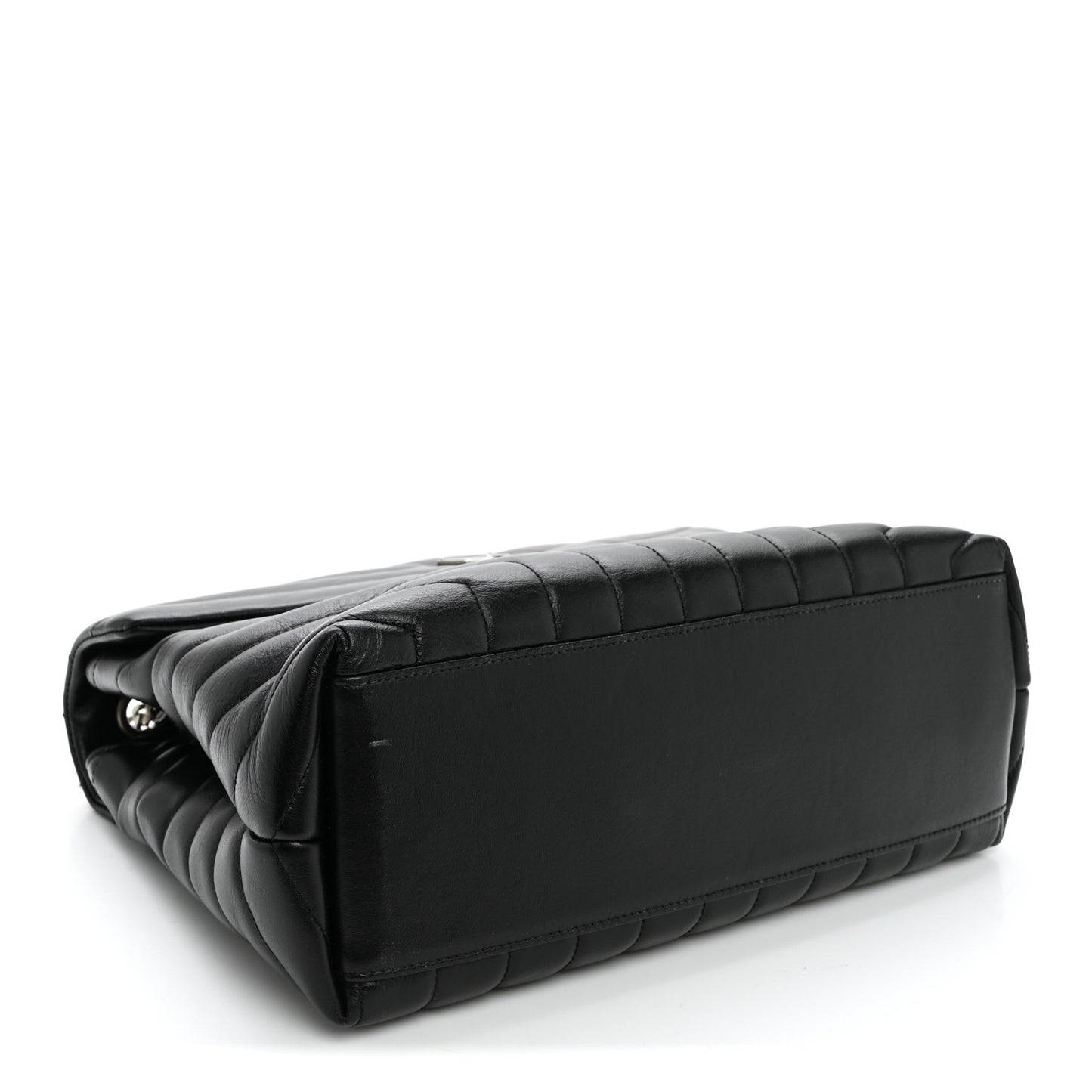 Calfskin Y Quilted Monogram Medium Loulou Chain Satchel Black
