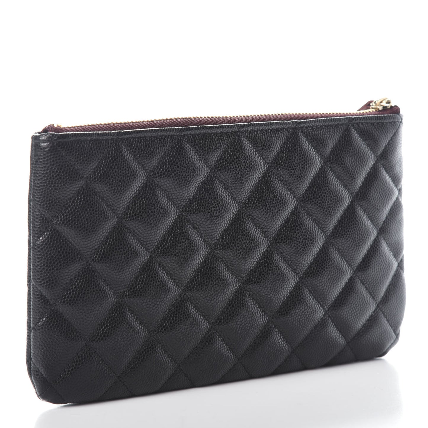 Caviar Quilted Cosmetic Case Black