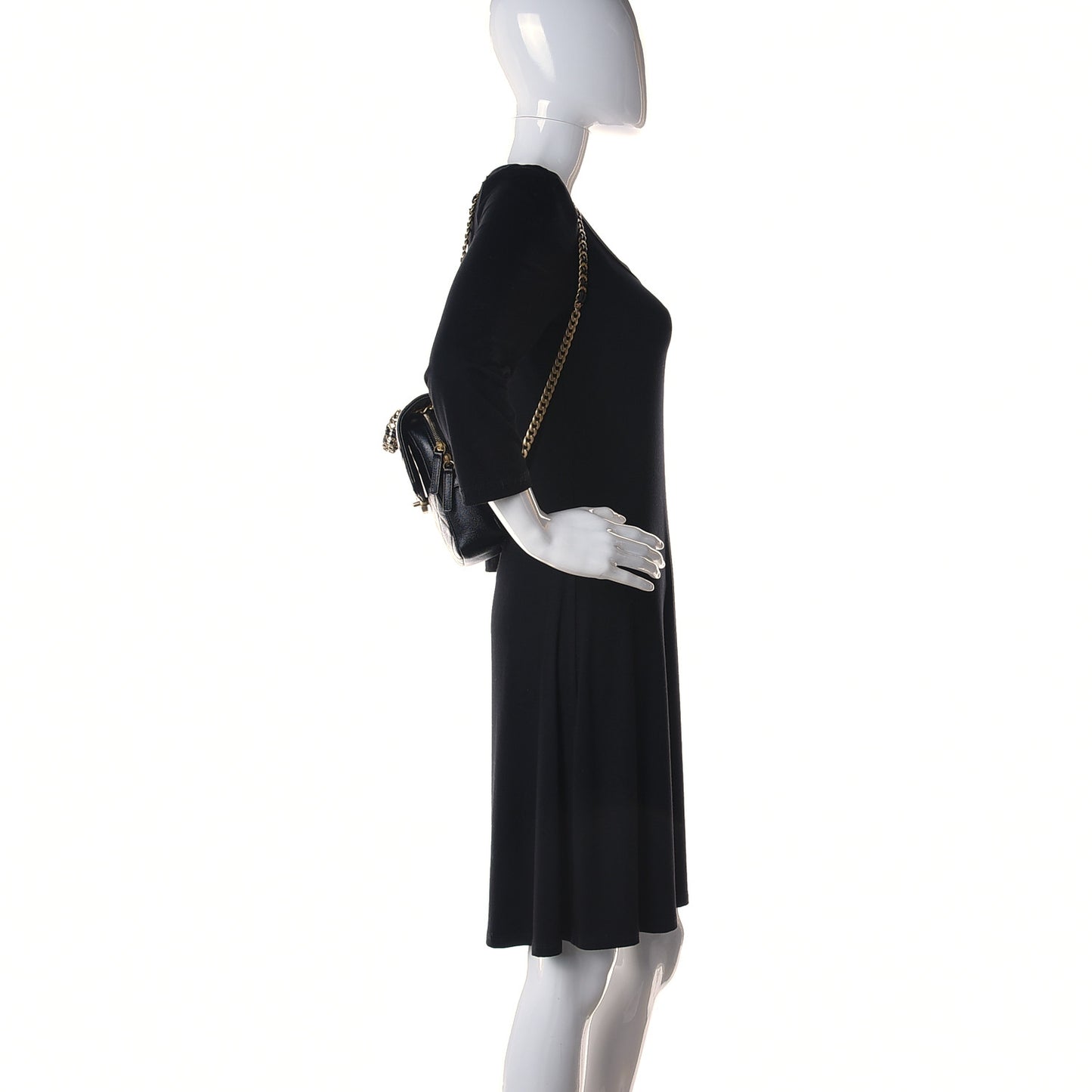 Shiny Caviar Quilted Chain Melody Backpack Black