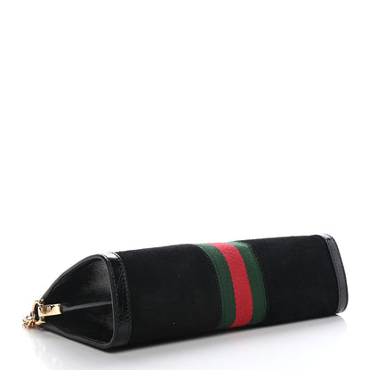 Gucci Suede Patent GG Web Small Ophidia Chain Shoulder Bag Black 4 of 9