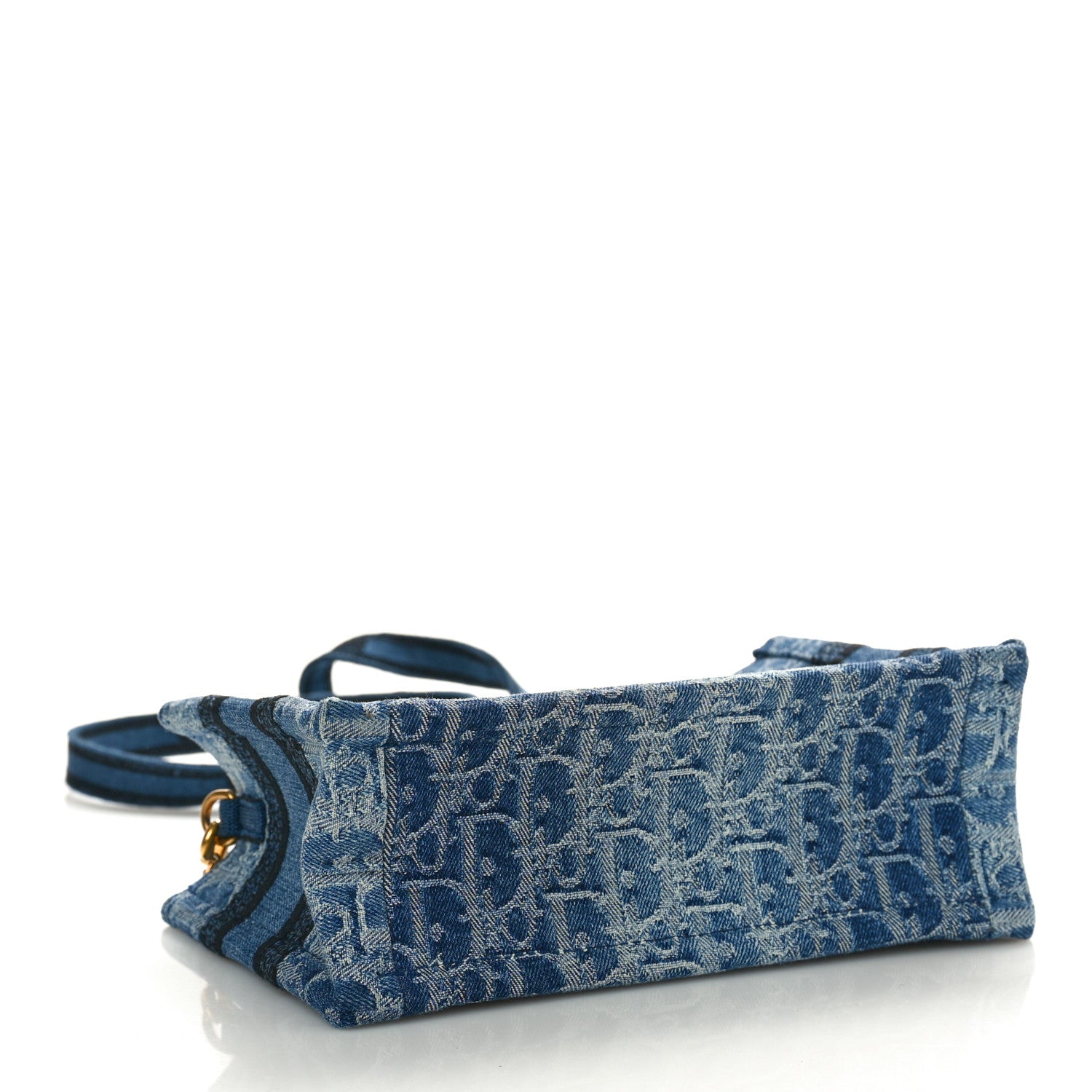 Christian Dior Denim Oblique Mini Book Tote With Strap Blue 4 of 10