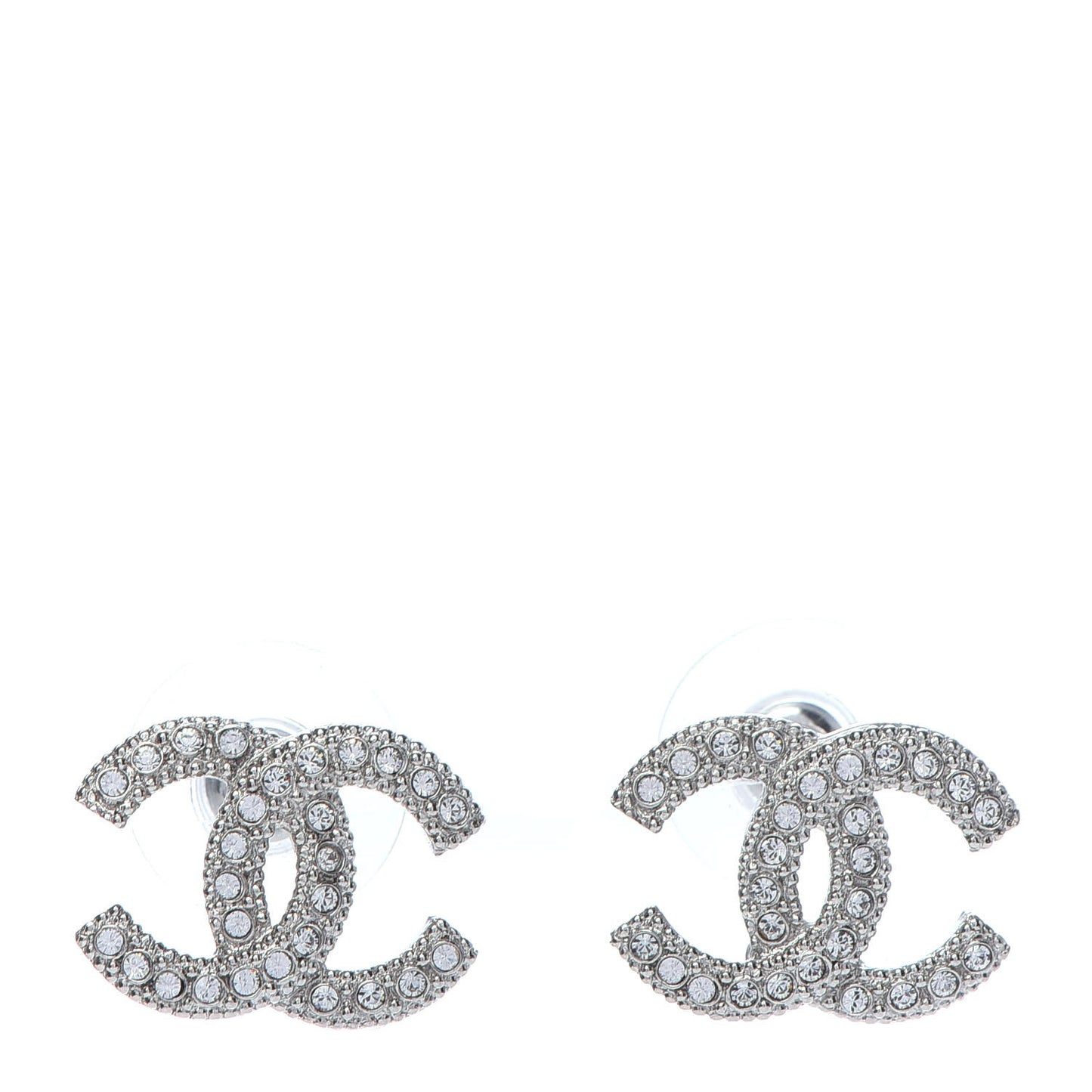 Crystal CC Earrings Silver