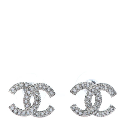 Chanel Crystal CC Earrings Silver 1 of 5