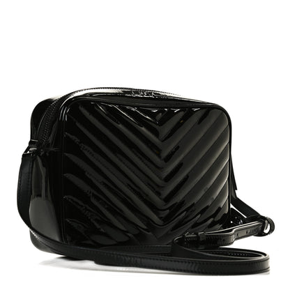 Saint Laurent Patent Calfskin Matelasse Monogram Lou Camera Bag Black 3 of 12