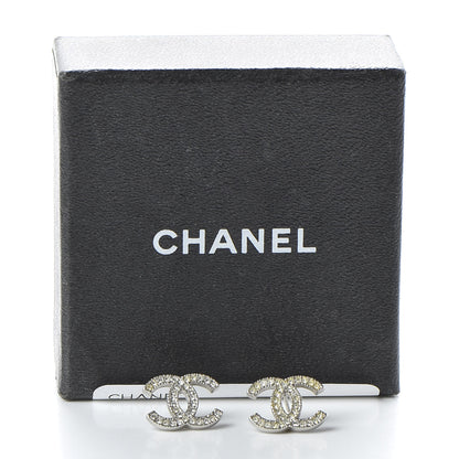 Chanel Crystal CC Earrings Silver 5 of 5