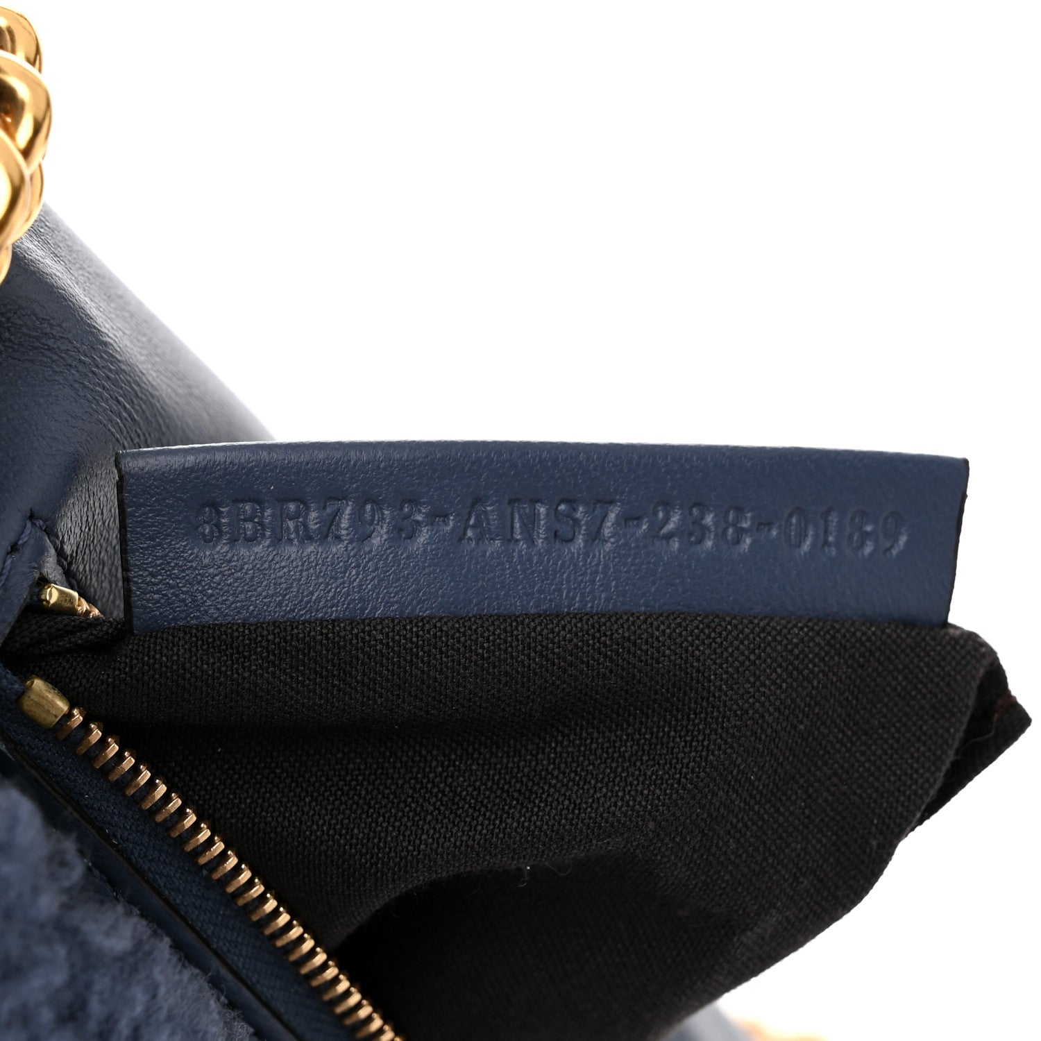 Fendi Shearling Lambskin FF Midi Chain Baguette Mirto 7 of 10