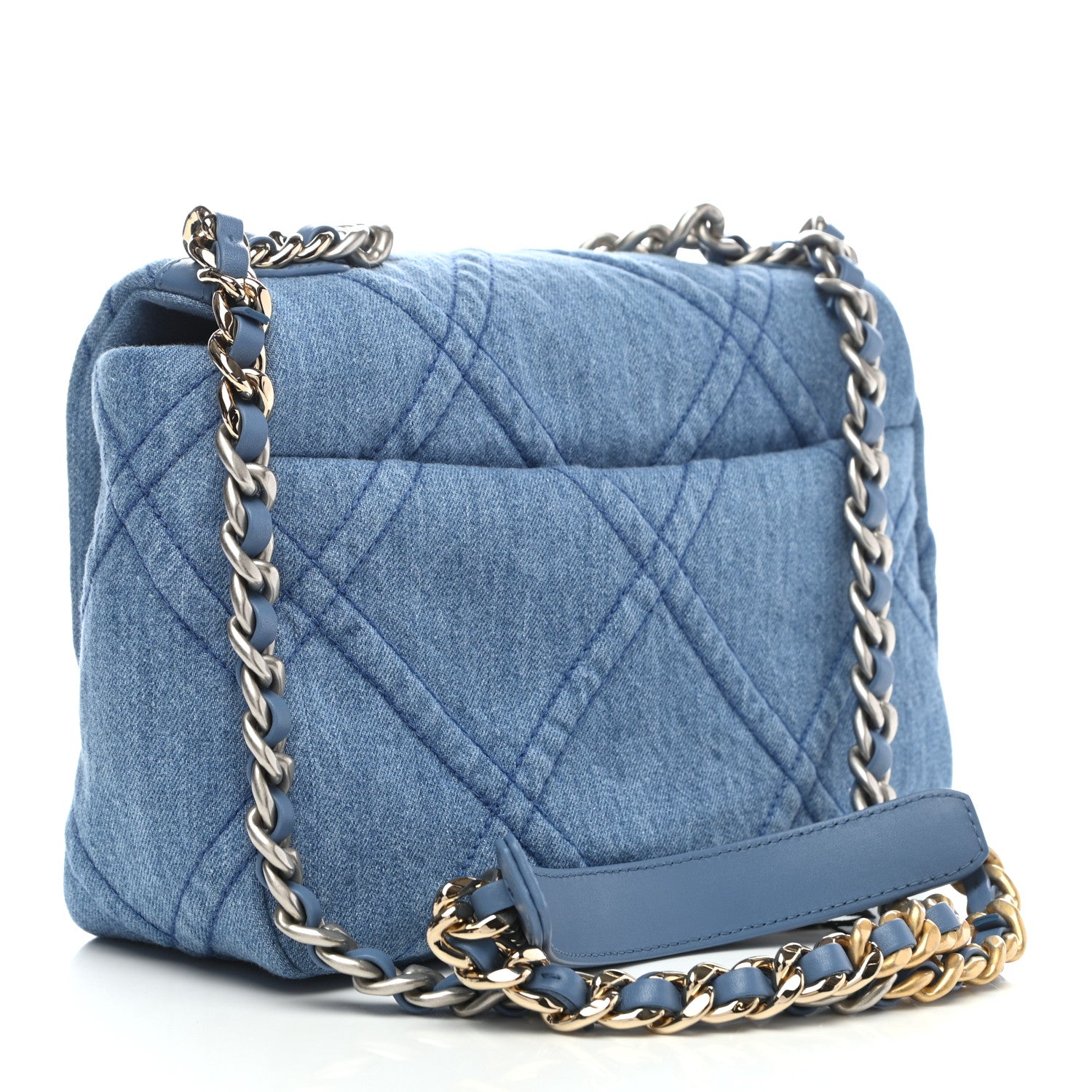 Chanel Denim Quilted Medium Chanel 19 Flap Blue 3 of 9
