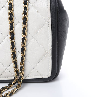 Chanel Lambskin Quilted Graphic Medium Flap White Black 14 of 17