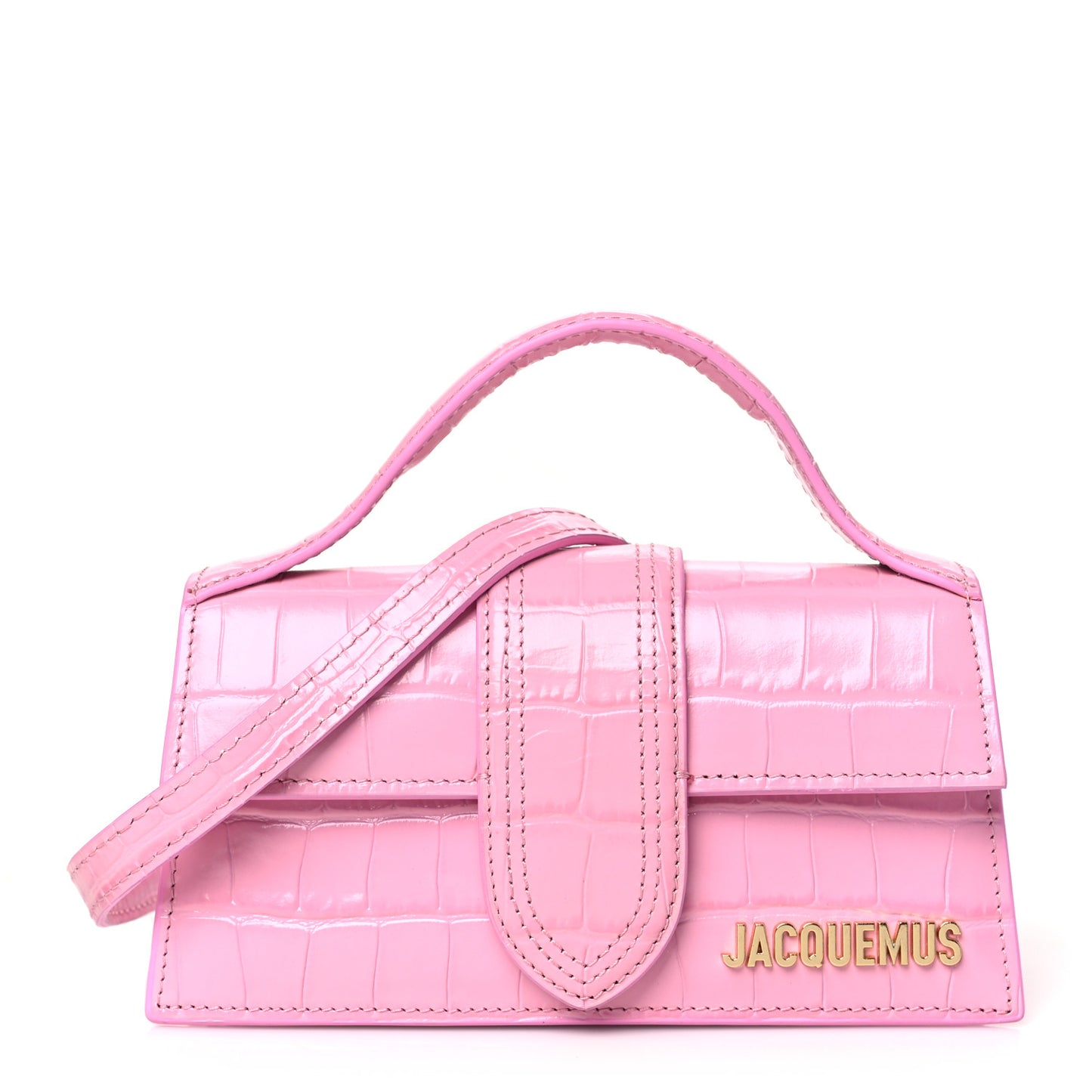 Calfskin Crocodile Embossed Le Bambino Pink