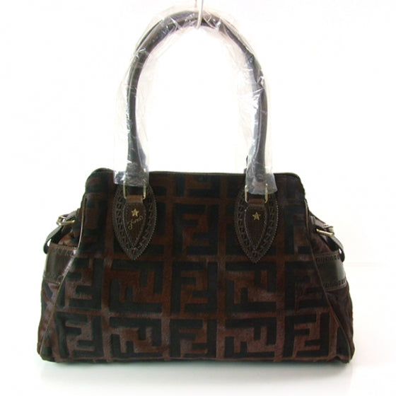 Fendi Calf Hair Zucca De Jour Media Tote Brown 1 of 13