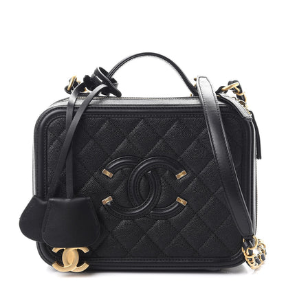 Chanel Caviar Quilted Medium CC Filigree Vanity Case Black 1 of 9