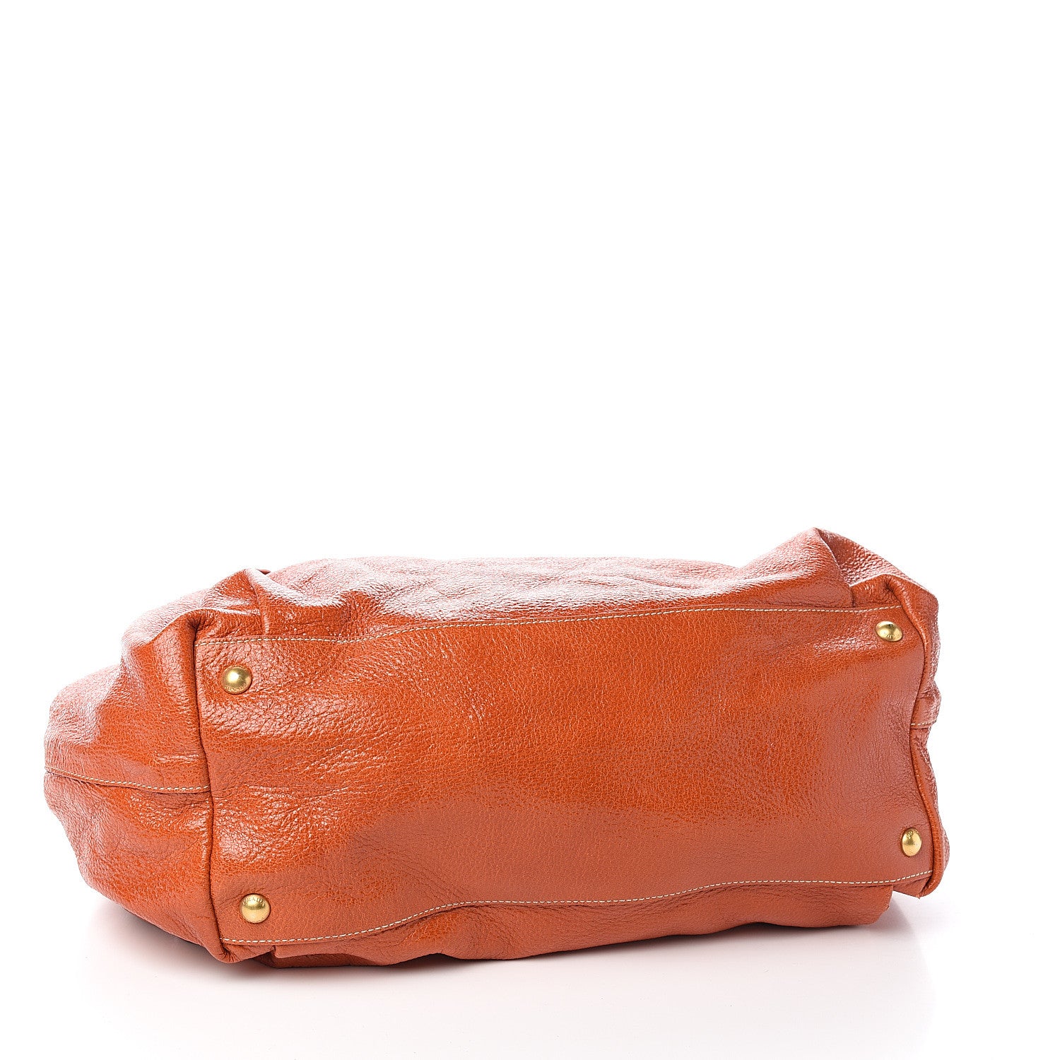Prada Vitello Shine Chain Top Handle Tote Papaya 3 of 9
