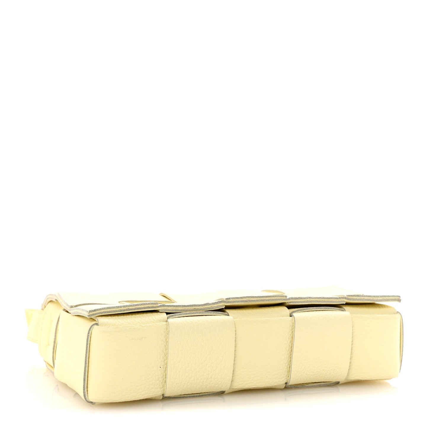 Grained Calfskin Maxi Intrecciato Cassette Crossbody Bag Ice Cream