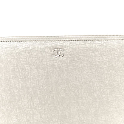 Chanel Metallic Caviar Large Sevruga Zip Around Organizer Wallet Silver 8 of 10