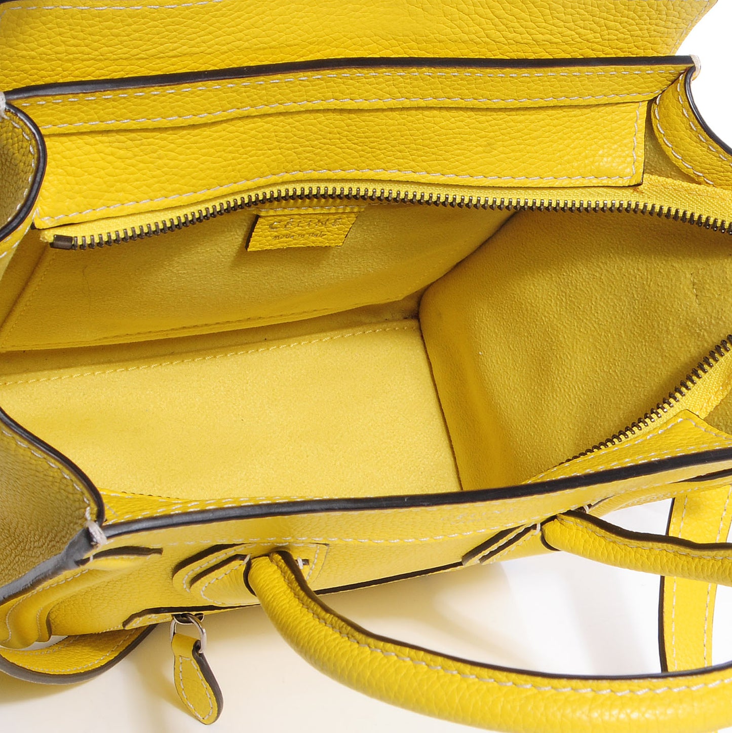 Drummed Leather Nano Luggage Citron