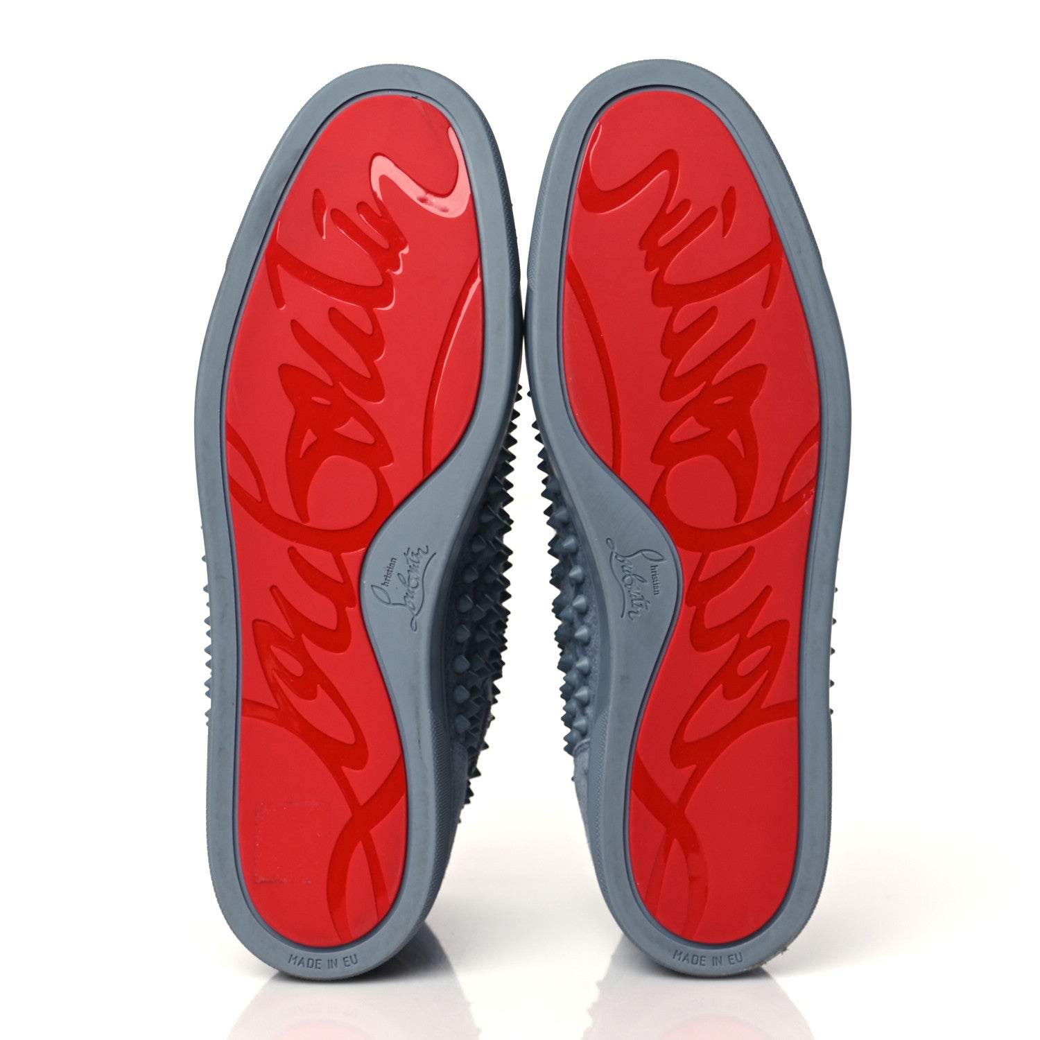 Christian Louboutin Veau Velours Mens Louis Spikes Flat Sneakers 45 Squale 5 of 9