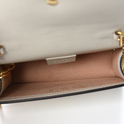 Gucci Calfskin Super Mini Sylvie Chain Shoulder Bag White 5 of 10