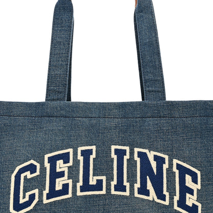 Celine Denim Large Thais Cabas Navy Tan 4 of 9