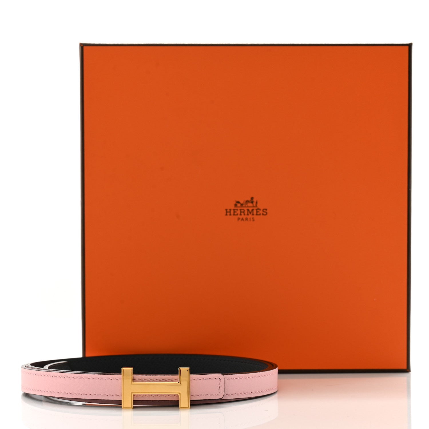 Hermes Epsom Swift 13mm Focus Belt 90 36 Rose Sakura Gris Misty 6 of 6