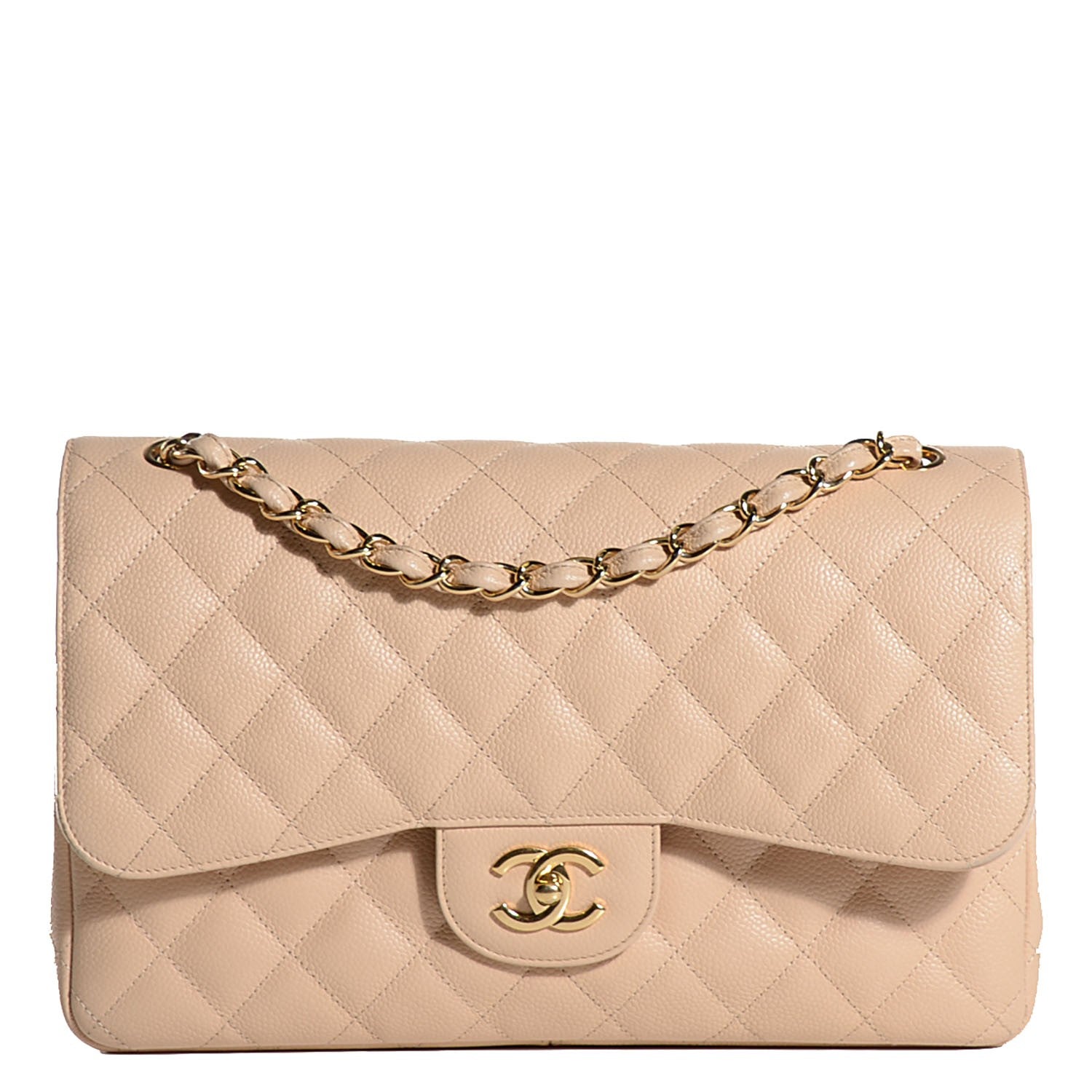 Chanel Caviar Quilted Jumbo Double Flap Beige Clair 1 of 8