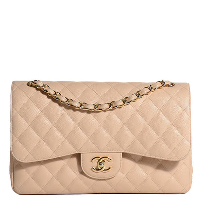 Chanel Caviar Quilted Jumbo Double Flap Beige Clair 1 of 8