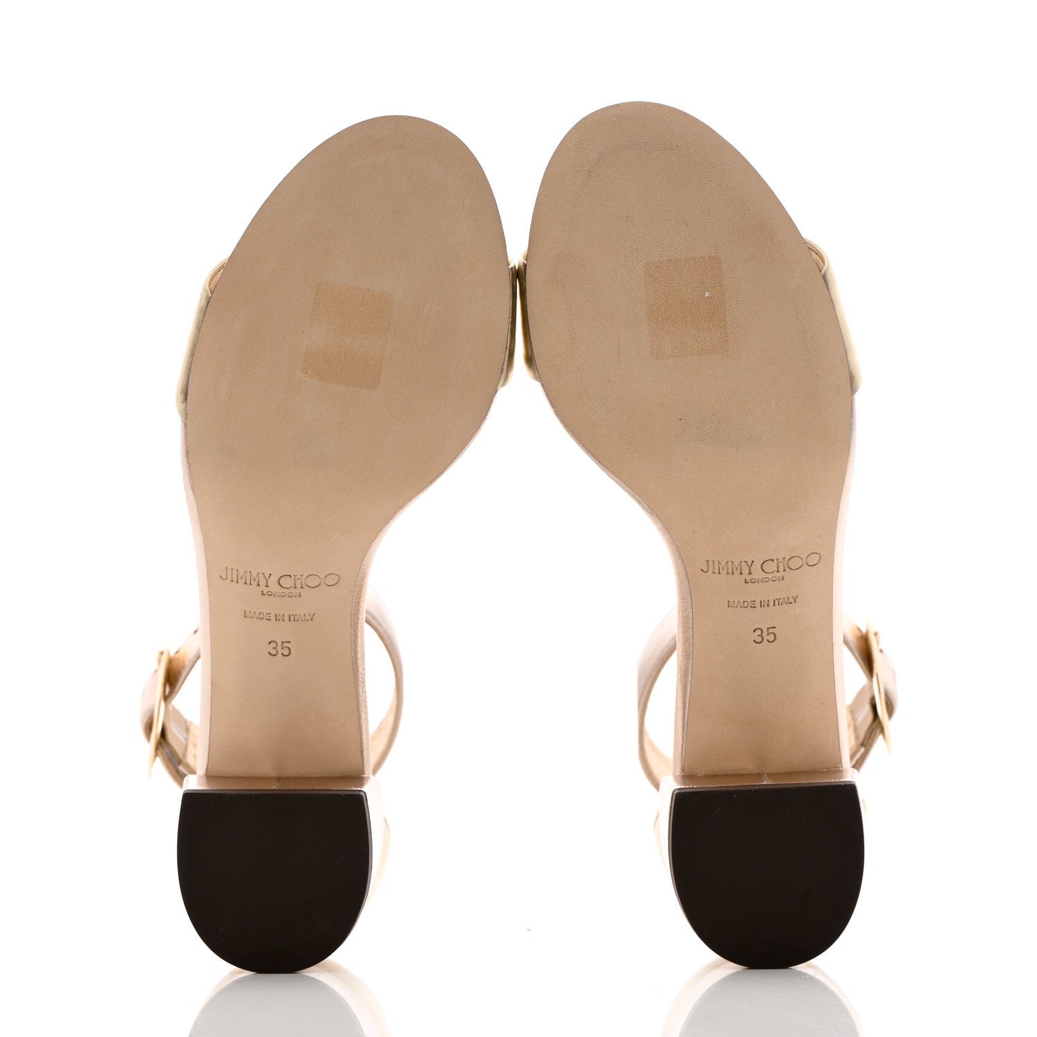 Jimmy Choo Metallic Nappa Jaimie Ankle Strap Sandals 35 Gold 5 of 8