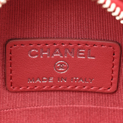 Chanel Goatskin Camellia Quilted Round Clutch With Chain Dark Pink 6 of 9