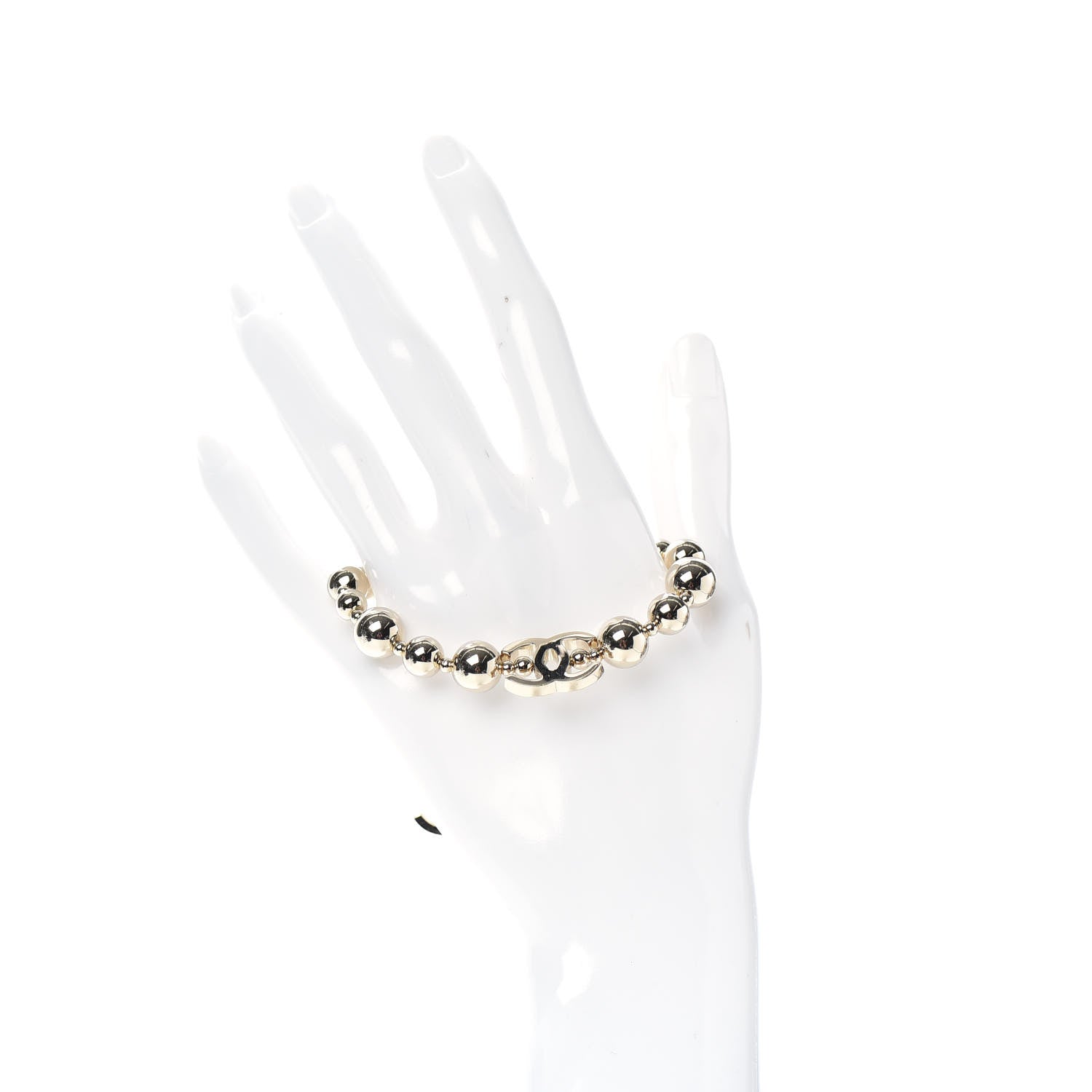 Chanel Metal Beaded CC Bracelet Gold 2 of 4