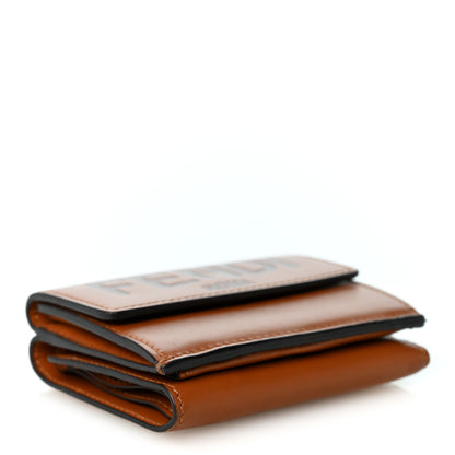Fendi Vitello King Logo Embossed Micro Tri-Fold Wallet Cuoio 4 of 6