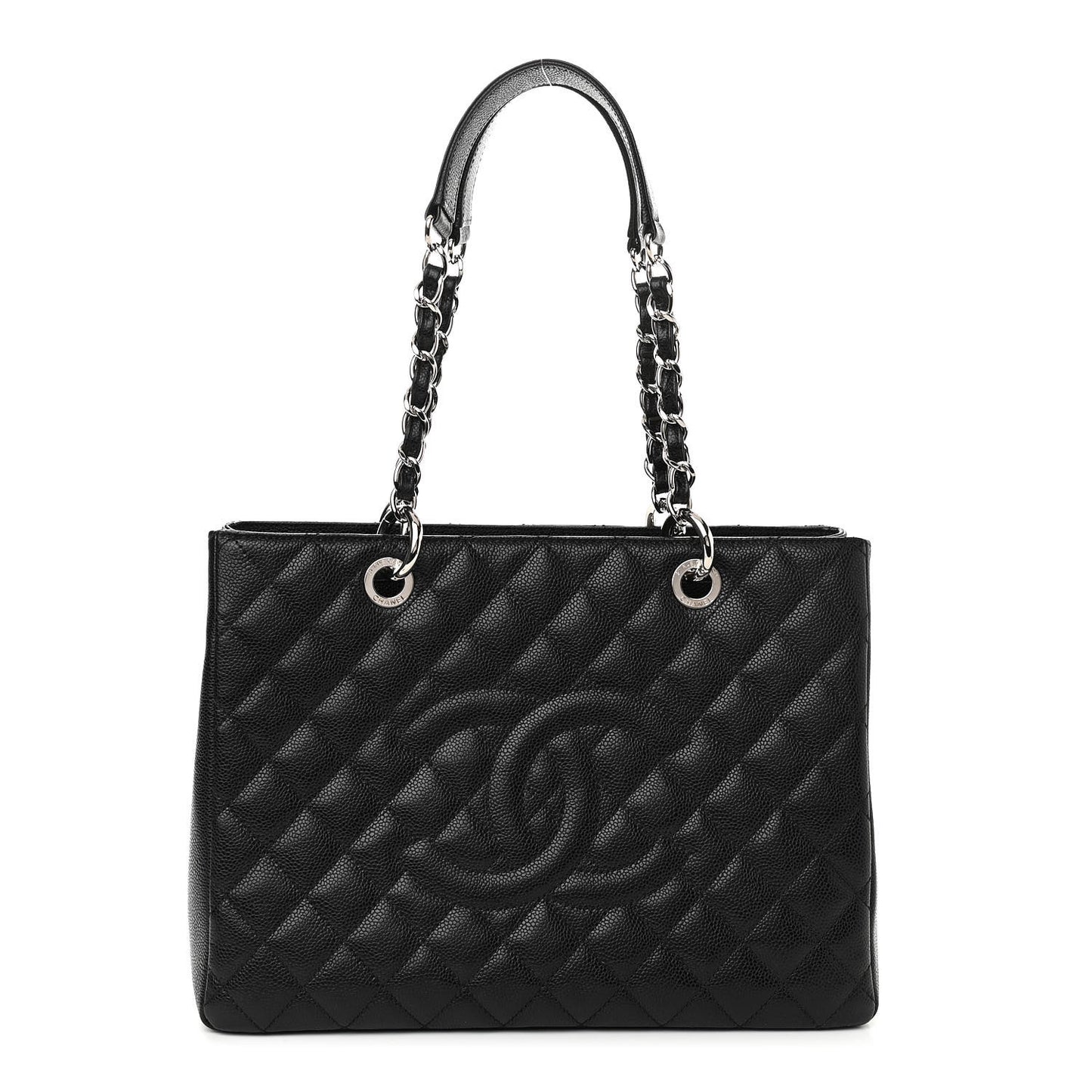 Caviar Quilted Grand Shopping Tote GST Black