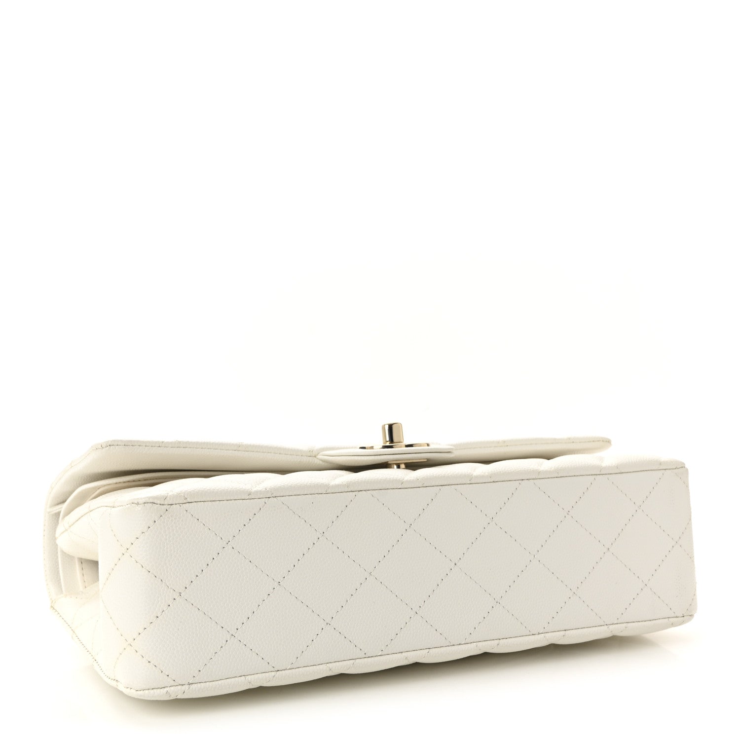 Chanel Caviar Quilted Medium Double Flap White 4 of 11