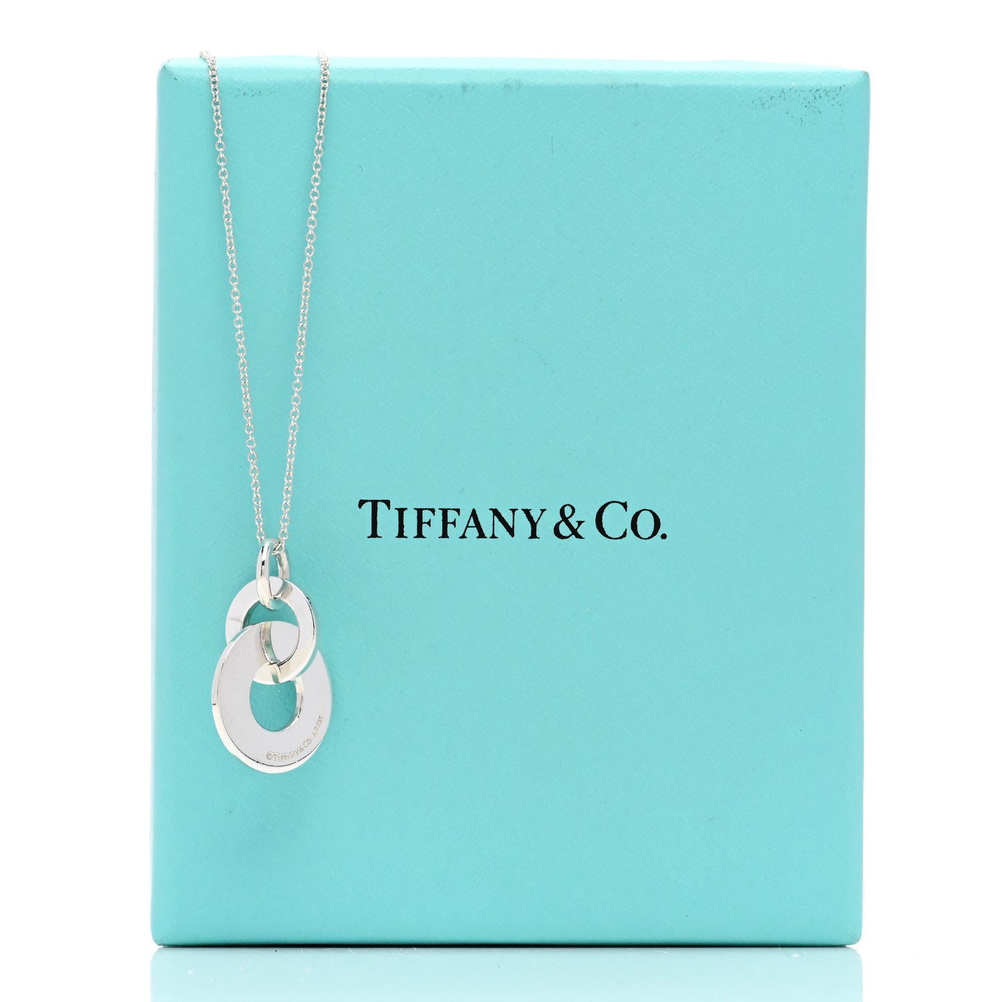 Sterling Silver 1837 Double Interlocking Drop Pendant Necklace