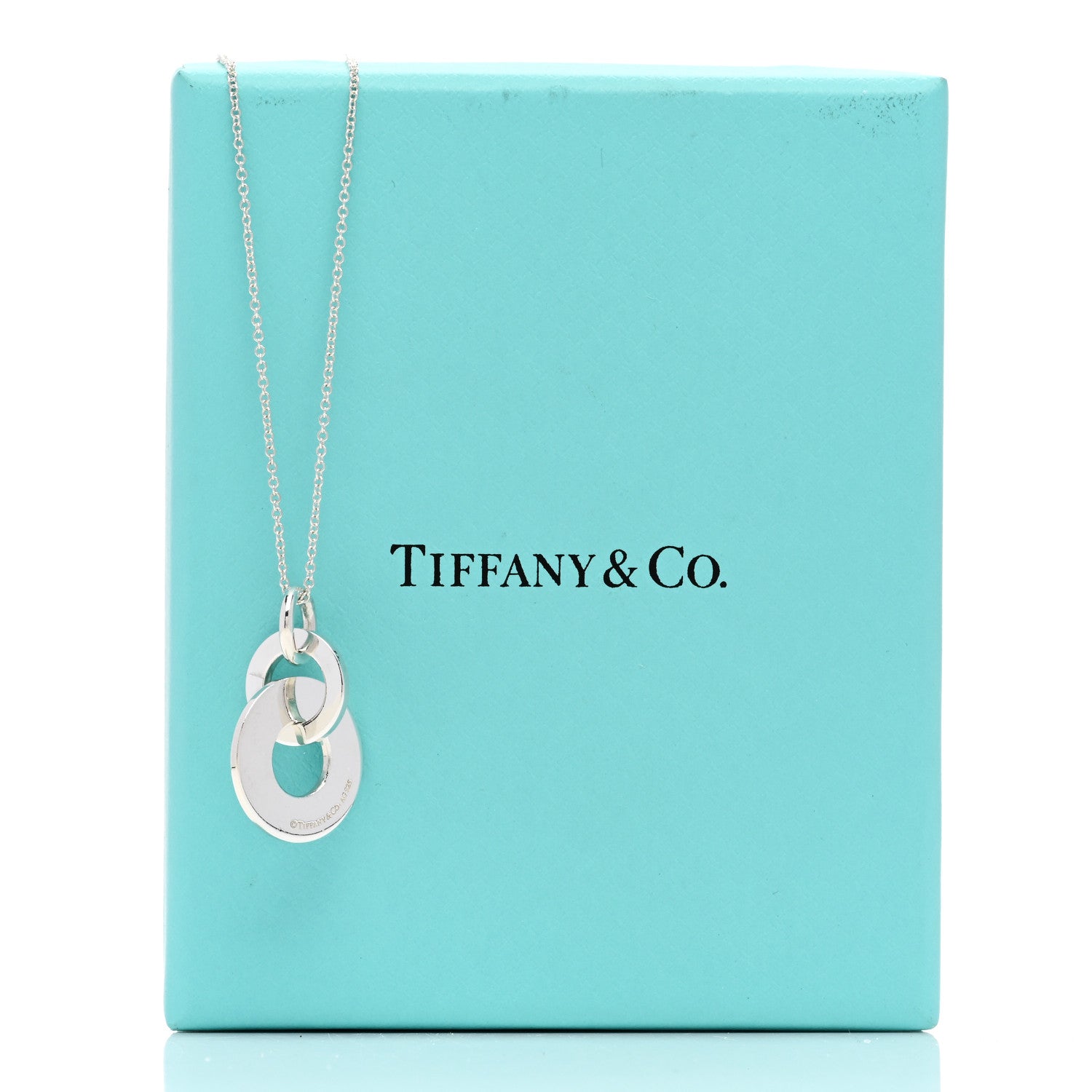Tiffany Sterling Silver 1837 Double Interlocking Drop Pendant Necklace 7 of 7