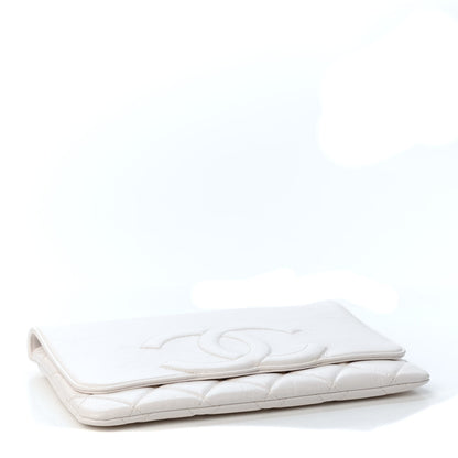 Chanel Goatskin Quilted Timeless CC Clutch White 3 of 4