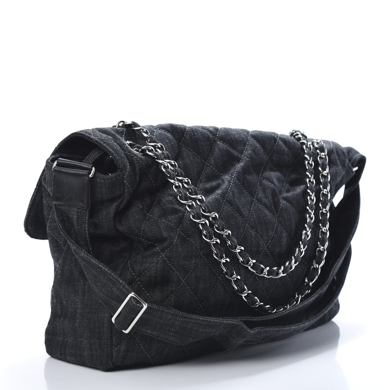 Chanel Denim Quilted Stretch Spirit Messenger Bag 3 of 10