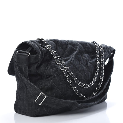 Chanel Denim Quilted Stretch Spirit Messenger Bag 3 of 10