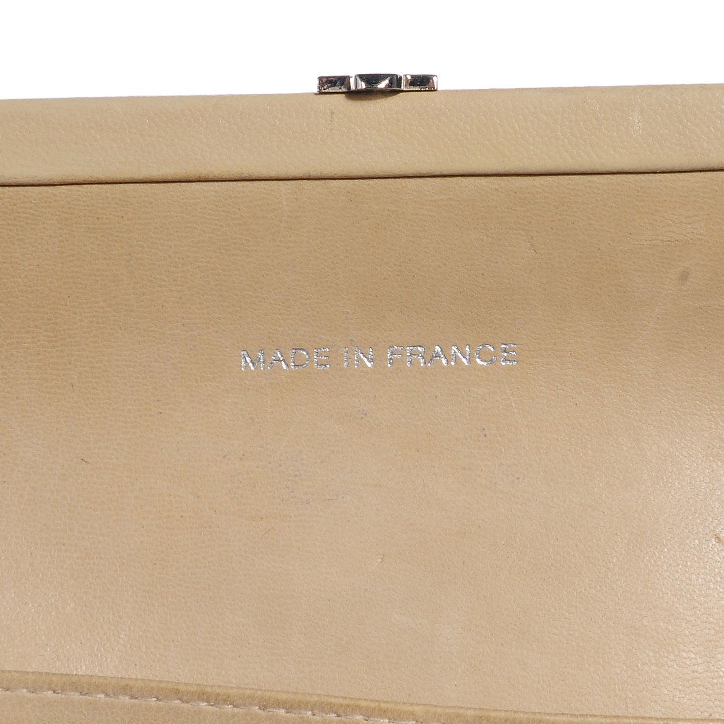 Linen Quilted Frame Shoulder Bag Beige