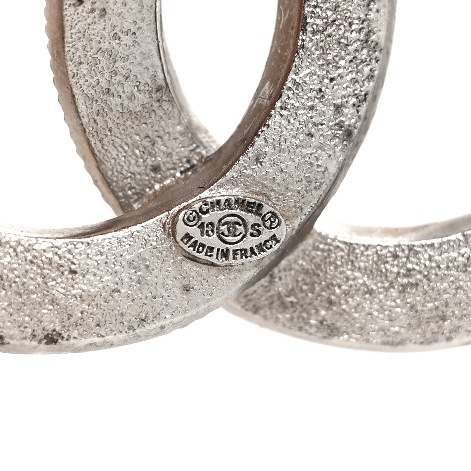 Chanel Metal Crystal Baguette CC Brooch Silver 3 of 3