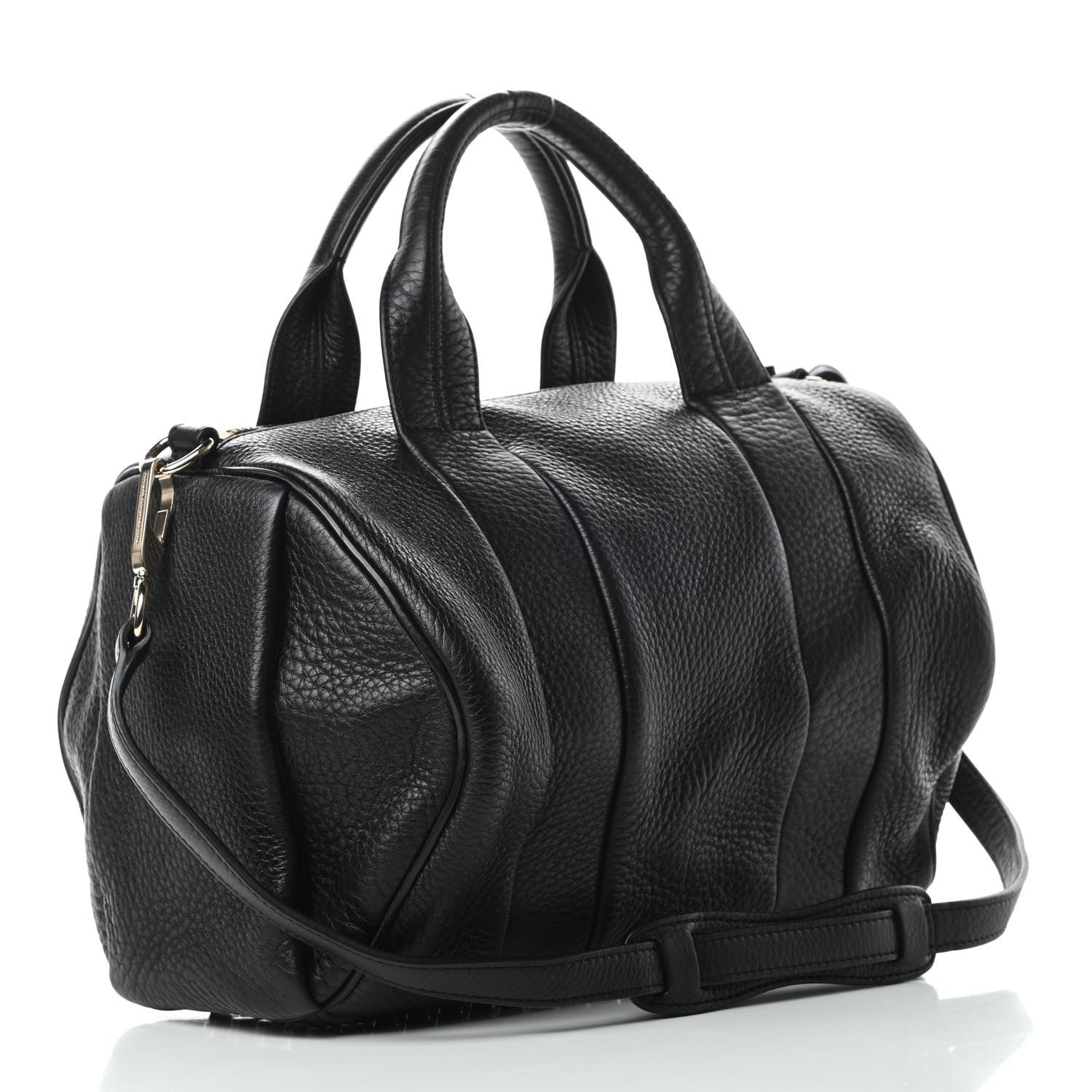 Alexander Wang Pebbled Lambskin Rocco Black Pale Gold Hardware 3 of 9