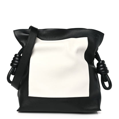 Loewe Calfskin Flamenco Knot Bag Black White 1 of 9