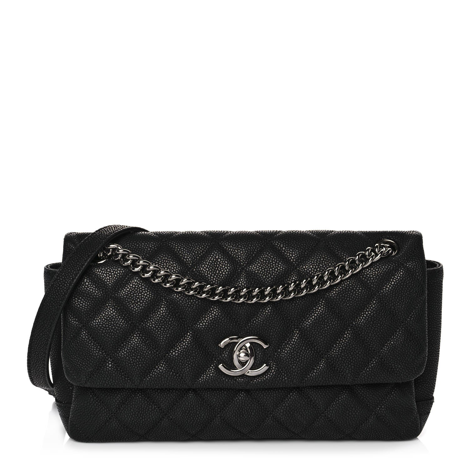 Chanel Iridescent Caviar Quilted Medium Lady Pearly Flap Black 1 of 10