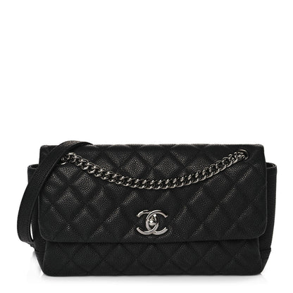 Chanel Iridescent Caviar Quilted Medium Lady Pearly Flap Black 1 of 10