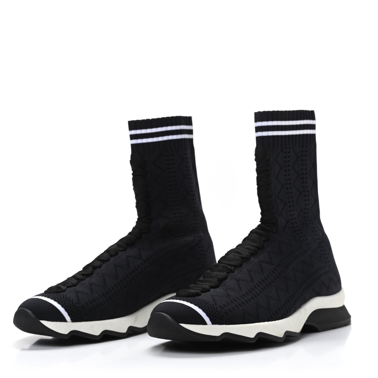 Stretch Knit Womens Sock Sneakers 36 Black